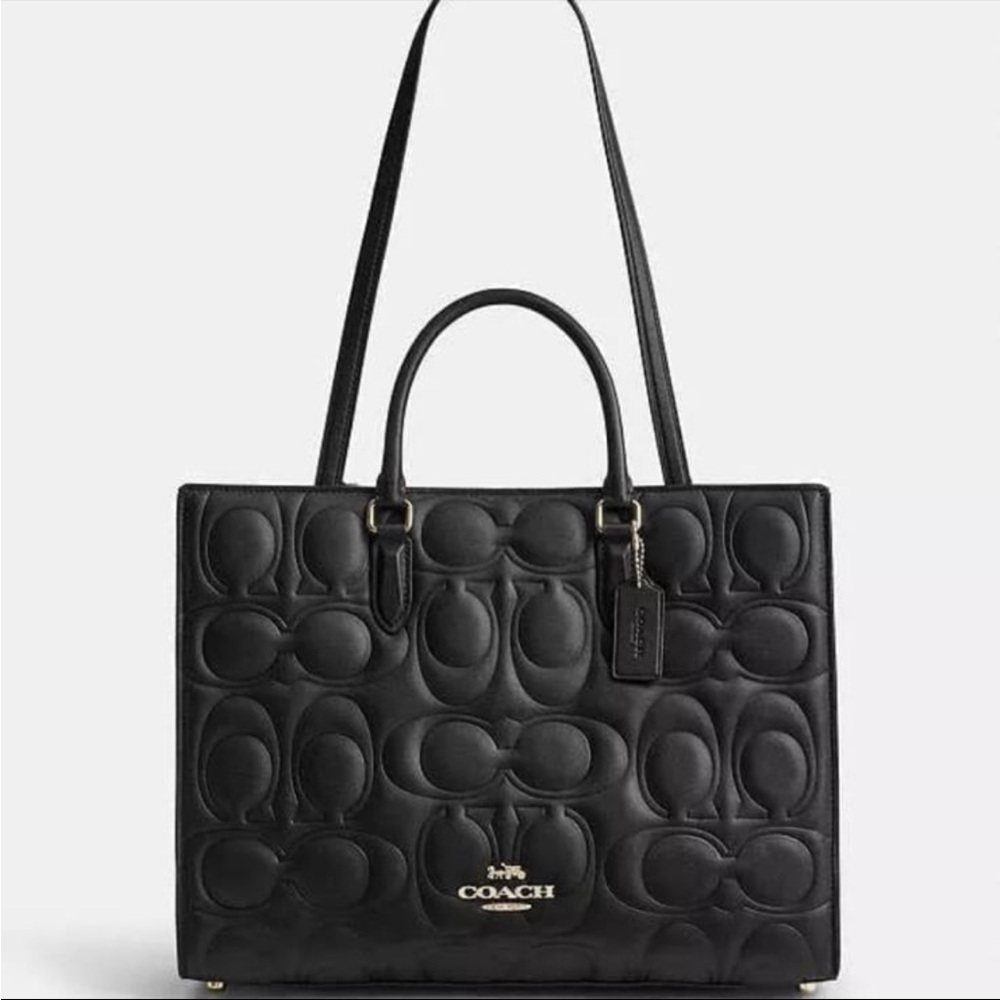 Coach Maggie Tote Bag In Signature Leather  CY672🎀